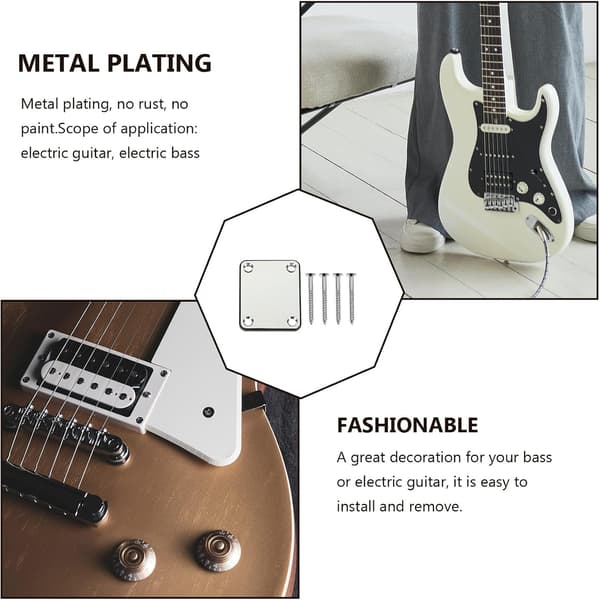 Gitarrhalsplattor Elgitarr Halsfogplatta med skruvar Metall Plast Ersättningsdekorationstillbehör