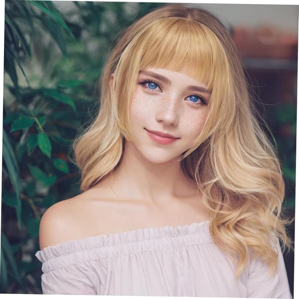 Löshår med lugg, clip-in lugg med tinningar, håraccessoar för kvinnor