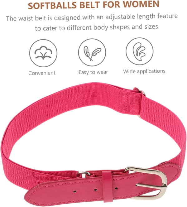 Flickor Softball Bälte Elastiskt Rosa PU Midjebälte för Sport och Skyddande Stöd