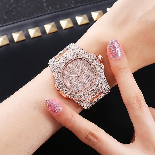 Herre Quartz Ur Steel Watch Herreur Kalender Gypsophila Ur Rose gold