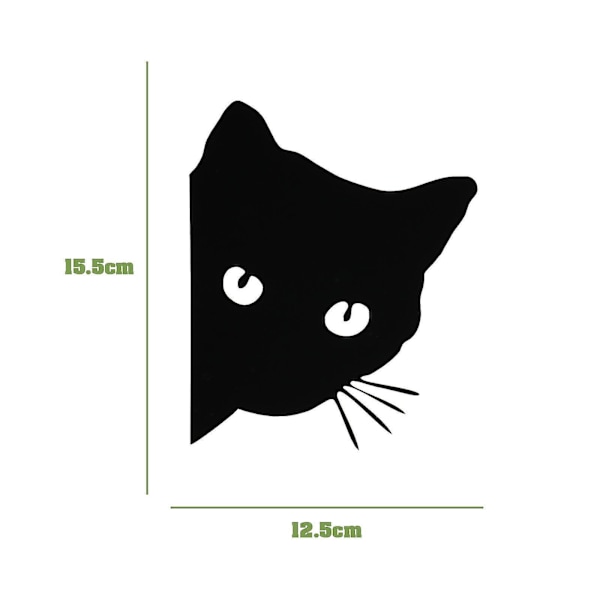 Kiggende Kat Bilsticker Kat Bildekal Cartoon Kat Bilsticker Vandfast (sort+hvid) (4 stk)