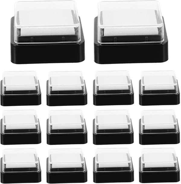 20 stk. tomme blekkputer DIY tommelavtrykk multifunksjonelle firkantede blekkputer