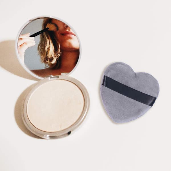 4 stk. hjerteformet bomulds-makeup-pude til løs pudderpåføring, blød ansigtspudder til makeuprutinen