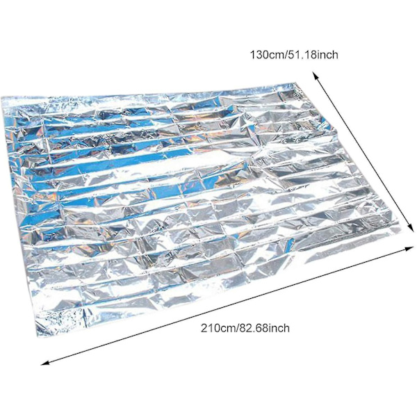 Nödtermofilagret 2-pack Silver 82.6x55 tum Mylar Överlevnadsutrustning