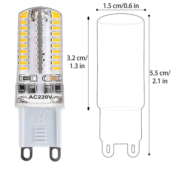 G9 Dimbar Led Bi-pin Corn Light Bulb 72led 600lm 5w