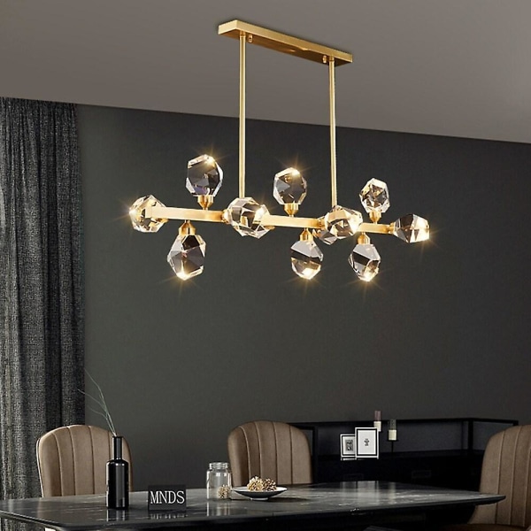 Led-riippuvalo Crystal Kitchen Island Gold Luxury 113cm