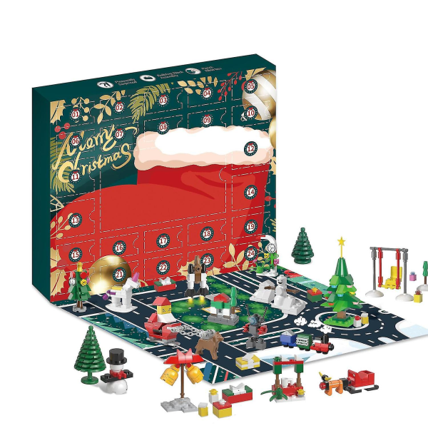 Jule-adventskalender By Street View Byggeklosser Blindboks 24 dagers nedtellingskalender Puzz