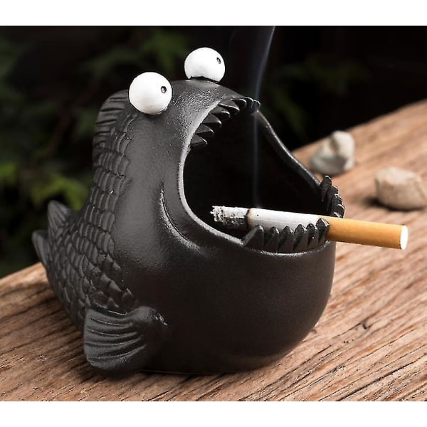 Kreativ sød dyr keramisk askebæger Piranha kontorindretning