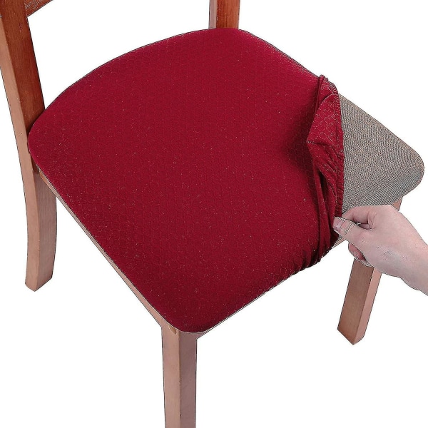 Stretch Jacquard Matstolsöverdrag, Avtagbara Tvättsbara Dammskyddande Matstolsöverdrag