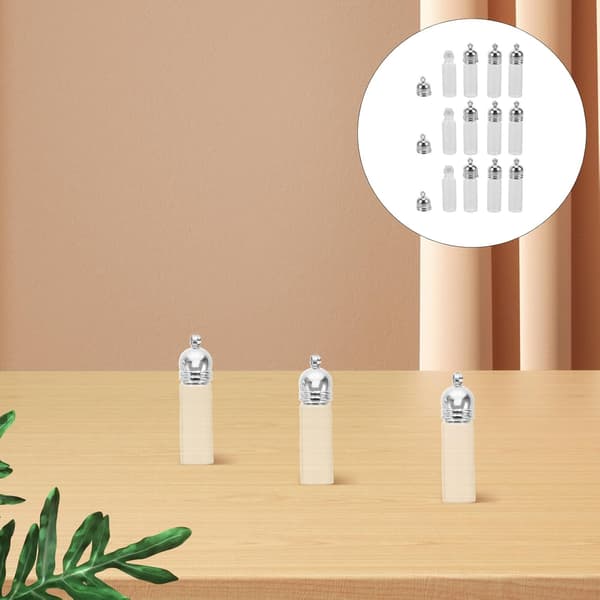 12 st eteriska oljeflaskor i glas, minicylinderflaska charm f
