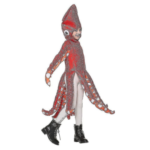 Squid Kostume Rød Svampe Jumpsuit Til Voksne Børn Havdyr Kostume XS