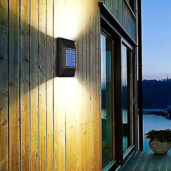 Solcellehegnlys, 2 pak Solarlys Udendørs Havehegn, Solcelle Væglys Udendørs Til Have, Hegn, Have, Garage, Trappe, Port 2stk-varm