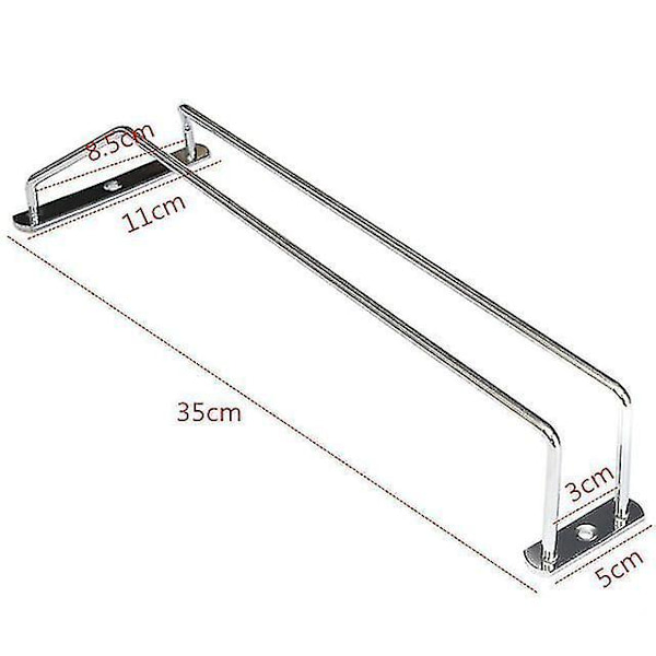 35cm Vinglasstativ Glasophæng Under Skab Krom