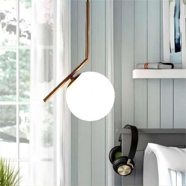 1-light 20cm Mini Style Pendant Metal Glass Globe Modern