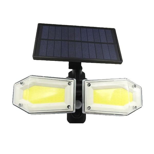 Solcellelampe To Hoveder Led Solcelle Vegglampe Vanntett Roterende