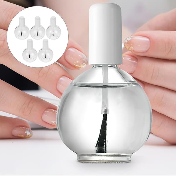 5 st tomma nagellacksflaskor i glas, liten borste, påfyllningsbara för DIY nagelkonstprojekt