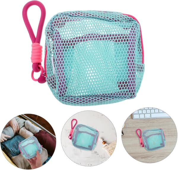 Mesh Makeup Organizer Pung Bærbar Toilettaske med Lynlås