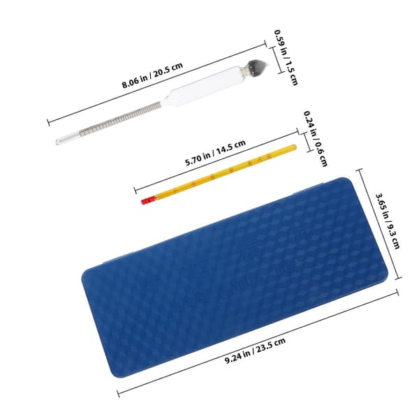 Vin-hydrometer Glas Alkohol-hydrometer med termometer Bærbart Let at bruge Assorteret farve