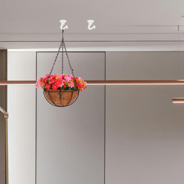 3 sett kraftige takkroker for planter og lys, sinklegeringsmateriale