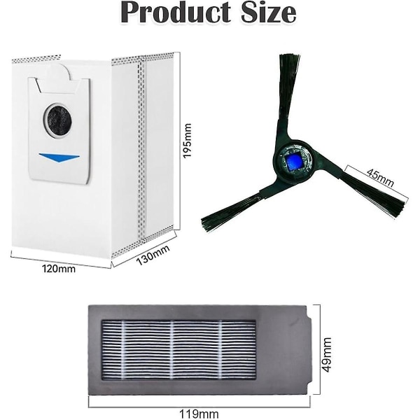 Reservedele og Tilbehør til Ecovacs Deebot X2 Omni Robotstøvsuger (Sidebørster, Filter, støvposer, moppepuder)