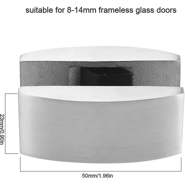 Gulvguide, Skyve for montering i gulvet i 304 rustfritt stål for å holde glassdøren justert (8-14 mm glass)