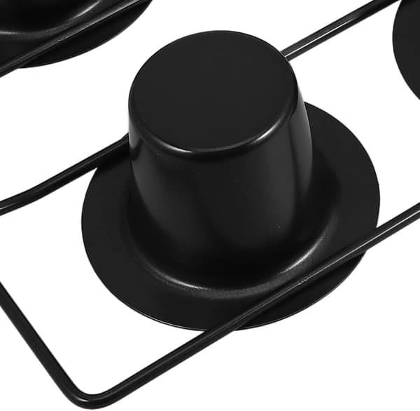 6-kops dyb cupcakeform Bageudstyr Sekskopsdesign Kulstofstål Sort Nonstick Overlegen