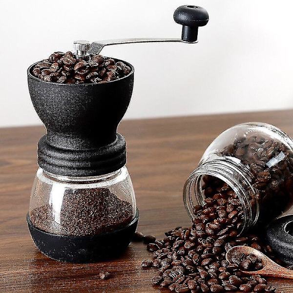 Manuel Kaffekværn med Keramisk Kværn, Glasbeholder til Bønner