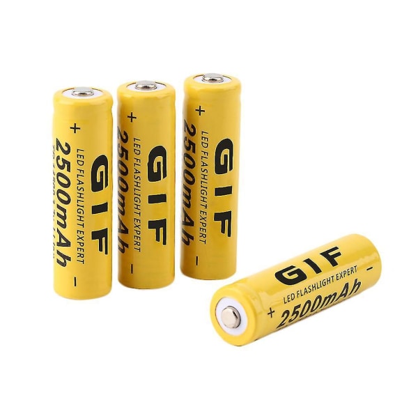 Gult 4 stk 3,7v 14500 2500mAh Li-ion oppladbart batteri