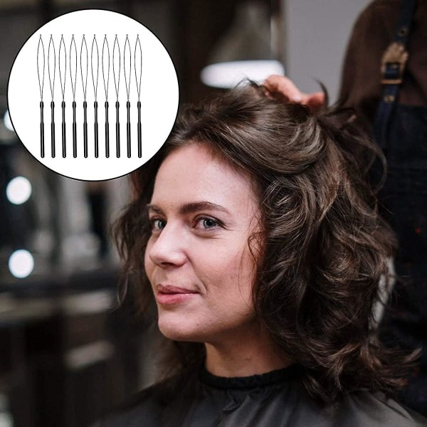 Hair Extension Loop Nåletråder Trækkrog Bead Device Hair Extensions Kit til hårstyling, tilbehør (3 stk, sort)