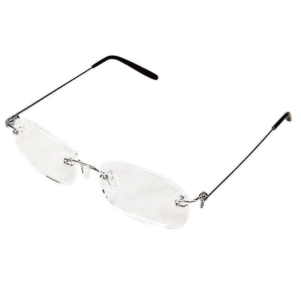 Unisex flexibla båglösa läsglasögon ljus glasögon 3,00 med fodral-yuhao