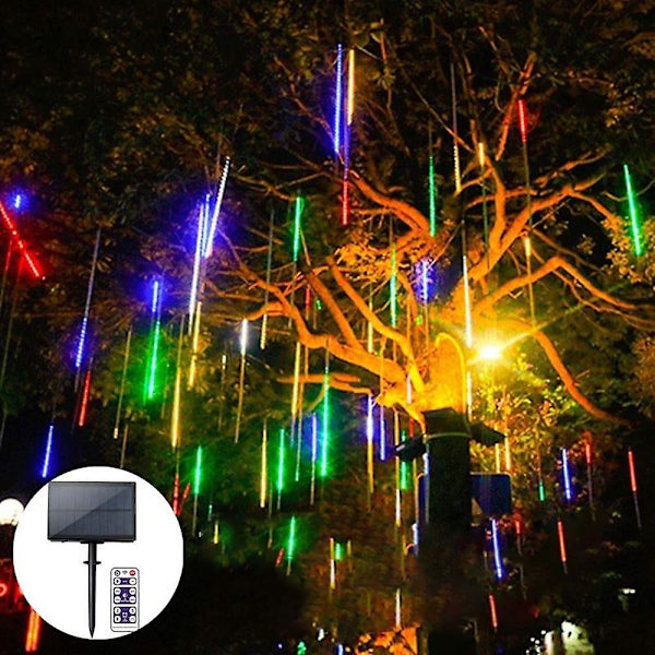 Solcellsstyrda Fjärrkontroll Meteorregn Ljus 50cm*8 Led