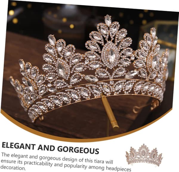 Brude Rhinestone Tiara Krone Hodeplagg Lett Bryllupshårtilbehør