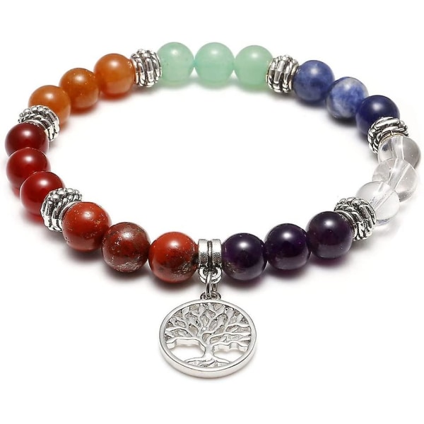 7 Chakras Balancing Round Beads Stretch Armbånd