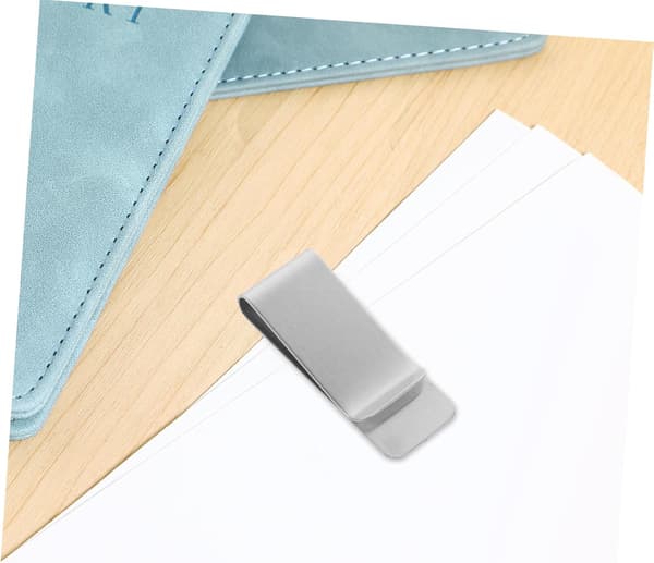 2 stk. pungpengeclips i rustfrit stål til mænd og kvinder, slank minimalistisk kortholder