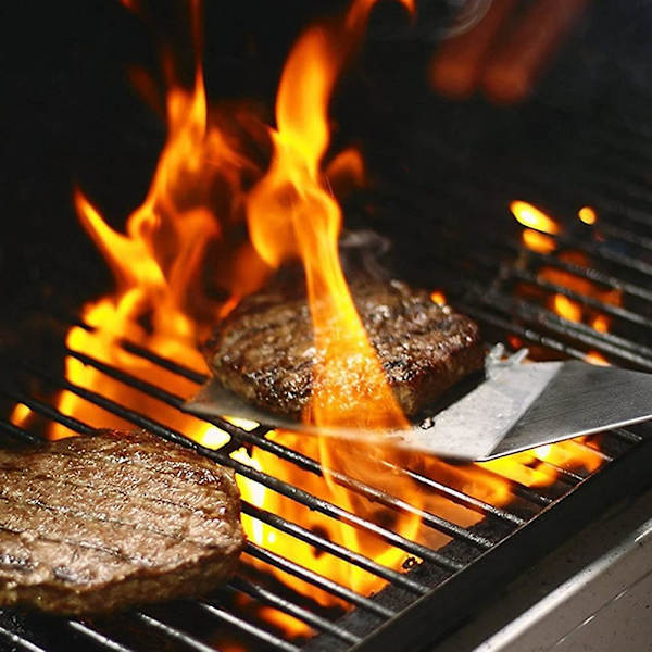 Rustfrit Stål Steak Stegepande Spatel Pizza Skrabet Grill Køkken Køkkenredskaber (størrelse: Lang Spatel)