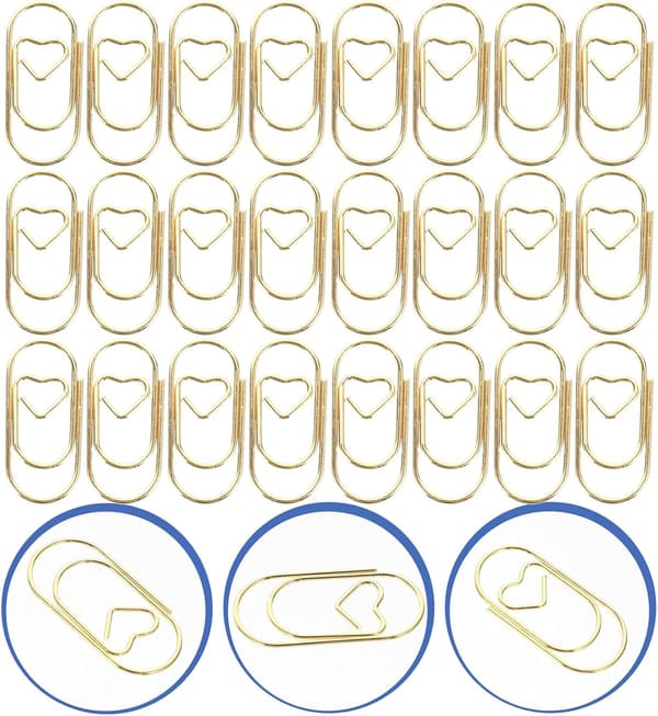 100 stk. mini hjerteformede metalclips 20 mm dekorative strikkeklips