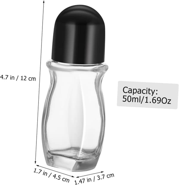 Rullflaska för eteriska oljor 50 ml påfyllningsbara tomma rullflaskor i glas