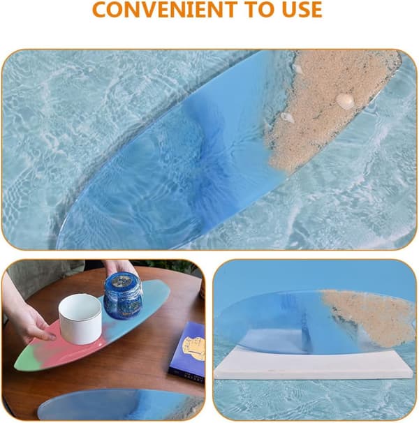 2 stk DIY silikon surfbrettform for epoksystøping, surfbrettunderlegg silikonformsett