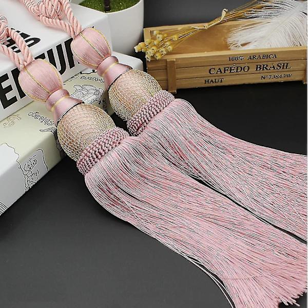 1 Par Tasselgardiner Tilbageholdere Hjem Dekorative Vindue Gardin Bold Tassels Tov Holdbacks (pink) (shikai)-yuhao