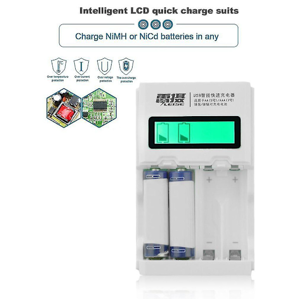Intelligent Skærmdisplay Hurtig Opladning Batterilader