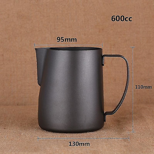 600 ml Tjock Stål Kaffe Mjölk Skummande Kan Pitcher Skummare Latte
