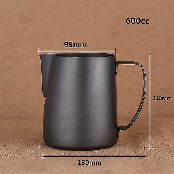 600 ml Tykk stål Kaffe Melk skummende Mugge Skummer Latte