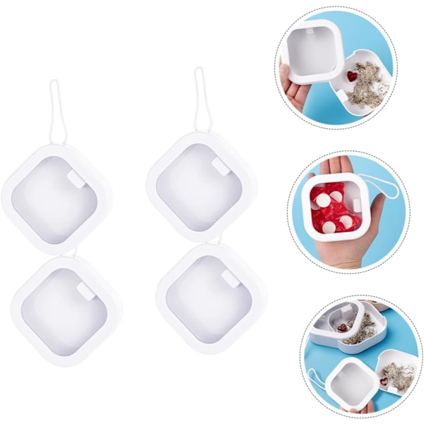Rejse Essential 4 stk Hårelastik Holder Organizer Vatrondel Dispenser Smykkeskrin