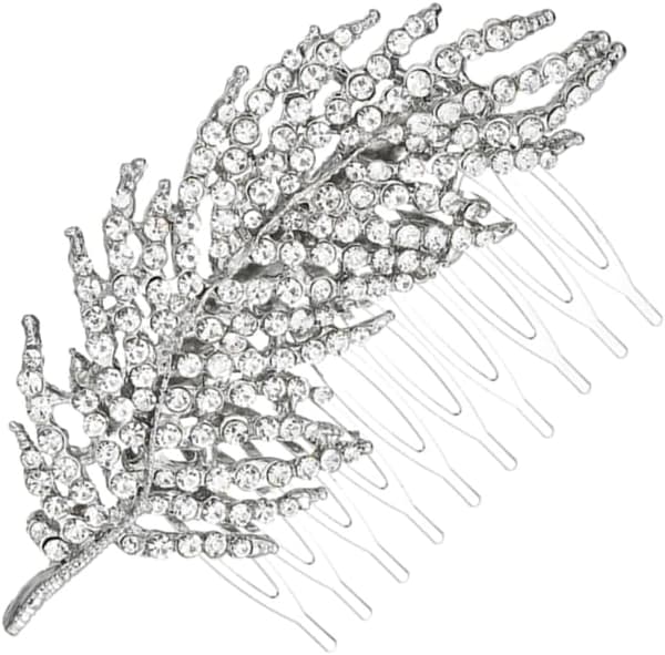 Stilig legering Rhinestone blad hårkam brudehodeplagg for selvsikre jenter og kvinner
