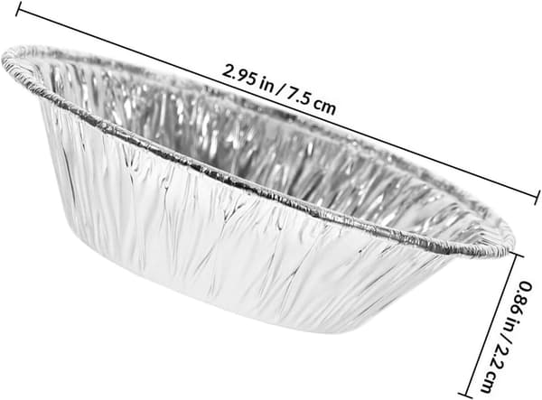 200 stk. aluminiumsfolie eggetertbrett Mini tertebakekopper Runde terteformer