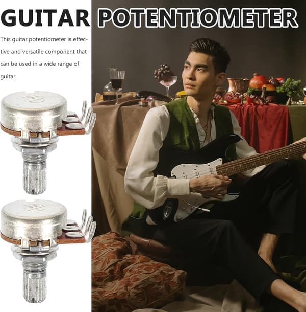 4 stk. lineær konisk potensiometer gitarpotensiometer erstatning sterk struktur aluminium jern solid gitarreparasjon