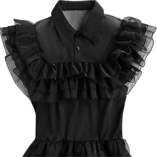 2023 Uusi Cosdaddy Wednesday Addams Lasten Tyttöjen Peruukkiasu 110 T2