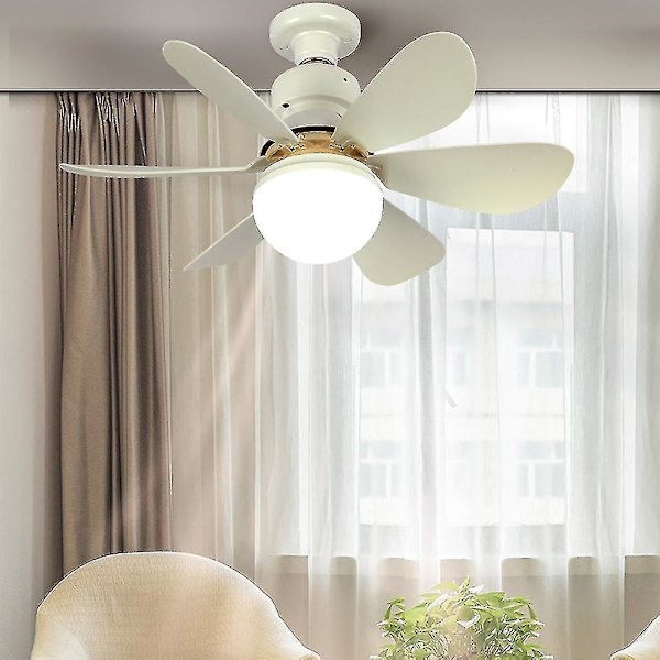 Takfläkt med lampa 2-i-1 Ac86v-265v 110v 220v Chandelierfläkt för inomhuskontor White