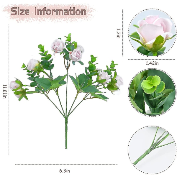 Keinotekoiset kukat, keinokuituinen ruusu, 33 päätä, kukkiva kimppu