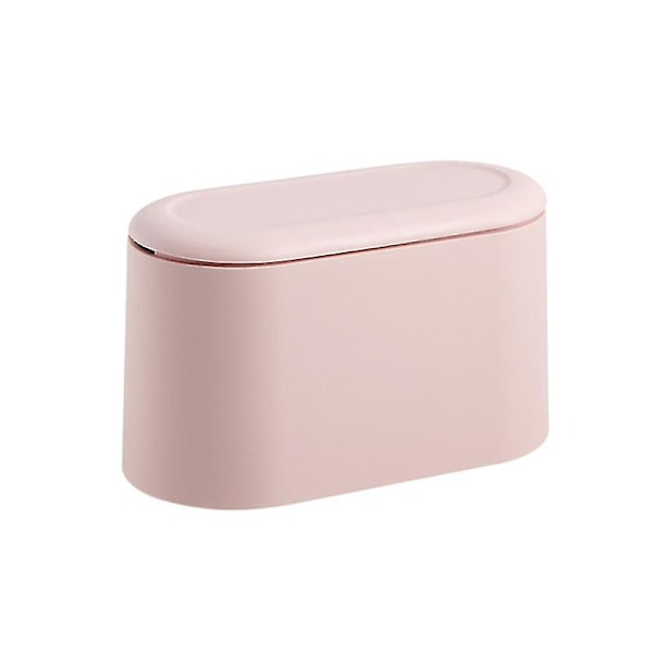 1 stk Simplicity Mini Skrivebords Skraldespand Tryk Dæksel Skraldespand Bord Affaldsbeholder Rosa